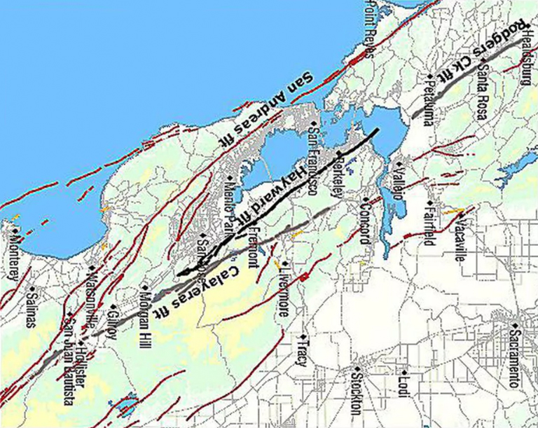 海沃德斷層線圖